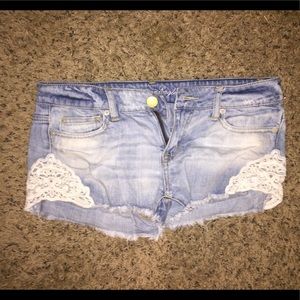 Boho hipster shorts w/ lace detail American eagle
